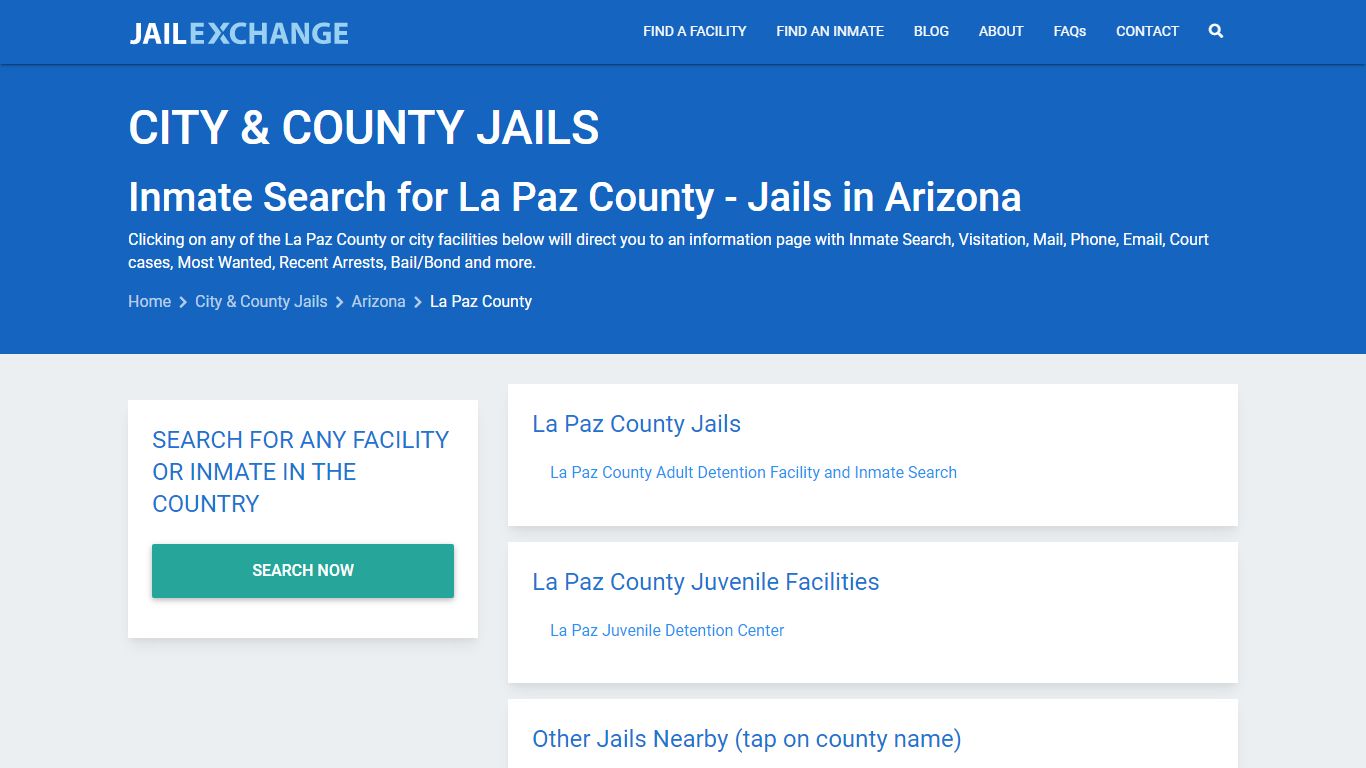 Inmate Search for La Paz County | Jails in Arizona - Jail Exchange