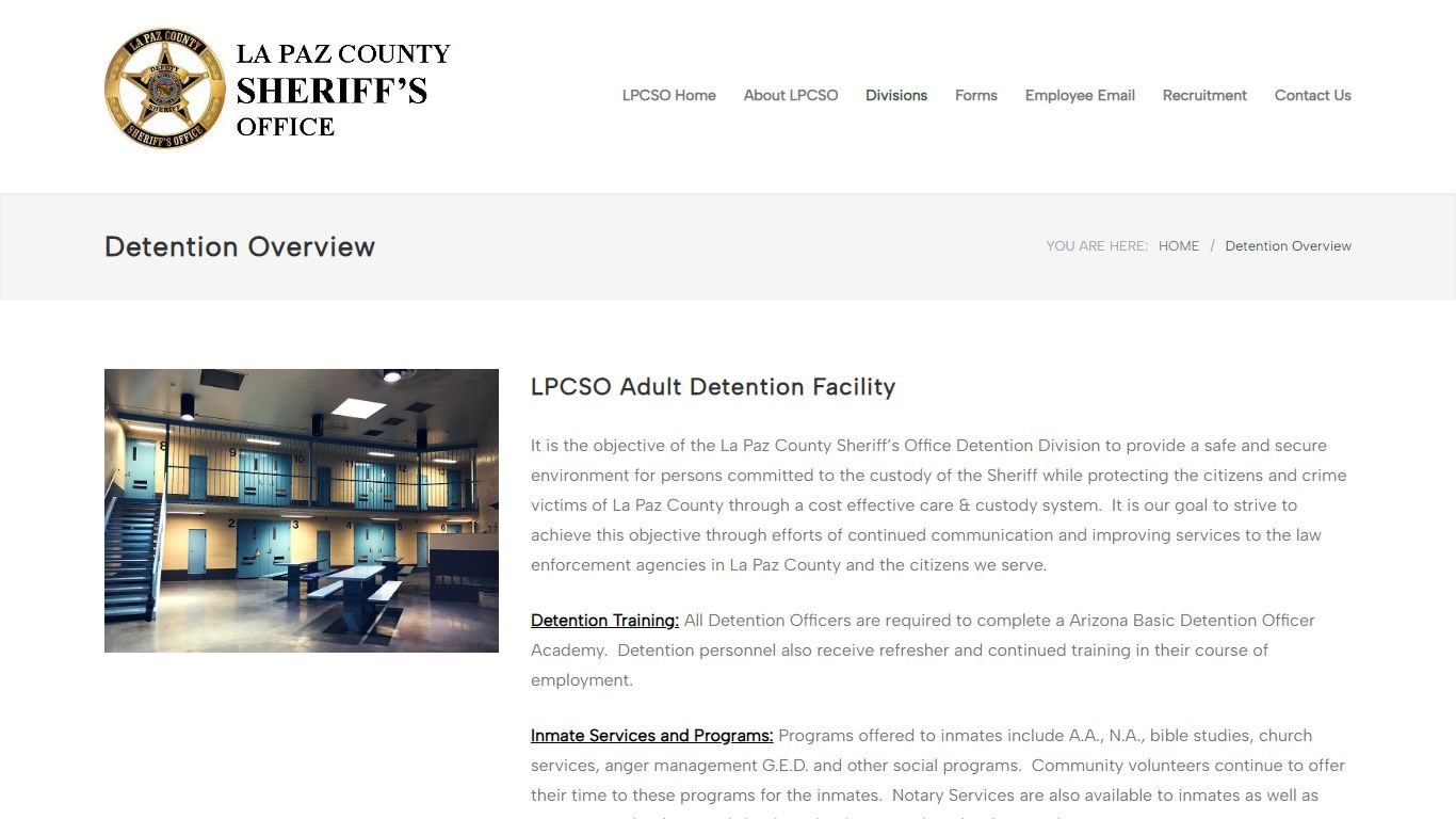 Detention Overview - La Paz County Sheriff's Office